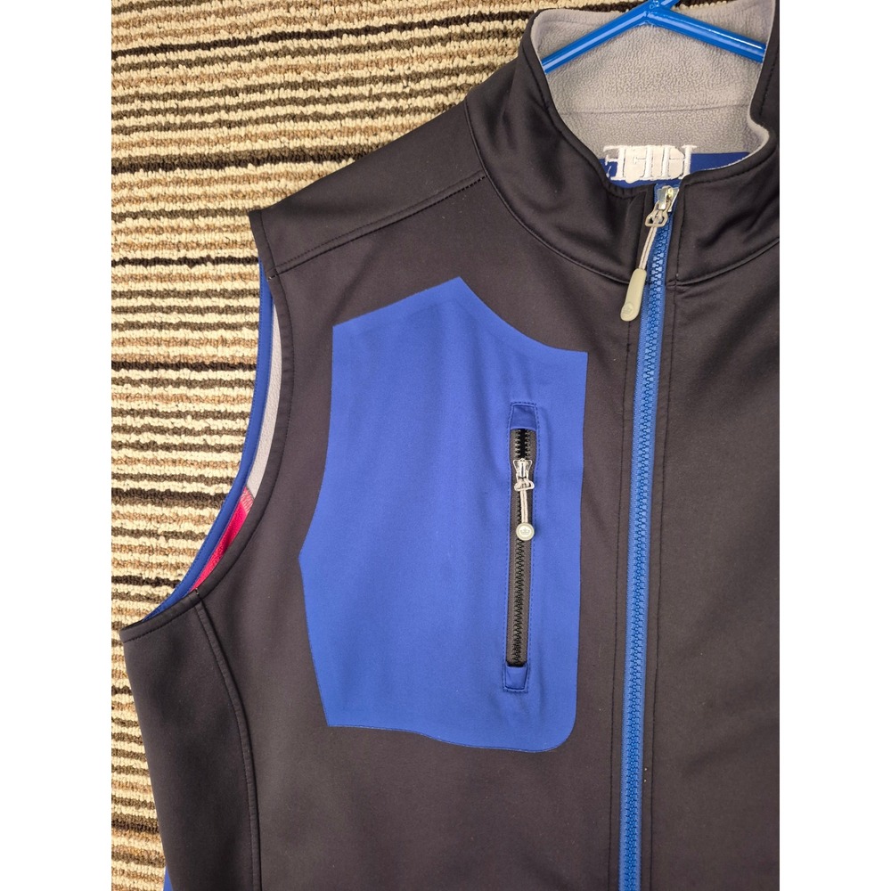 Peter Millar Mens Softshell Full Zip Vest Black Blue Hff Ms19ez21 Size Large View 3